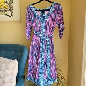 (BCBGMaxAzria) Casual striped print dress, Size L